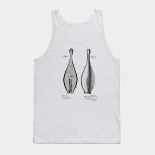 Bowling Pin Vintage Patent Hand Drawing Tank Top